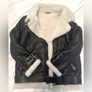 Shearling Leather Jacket (S)